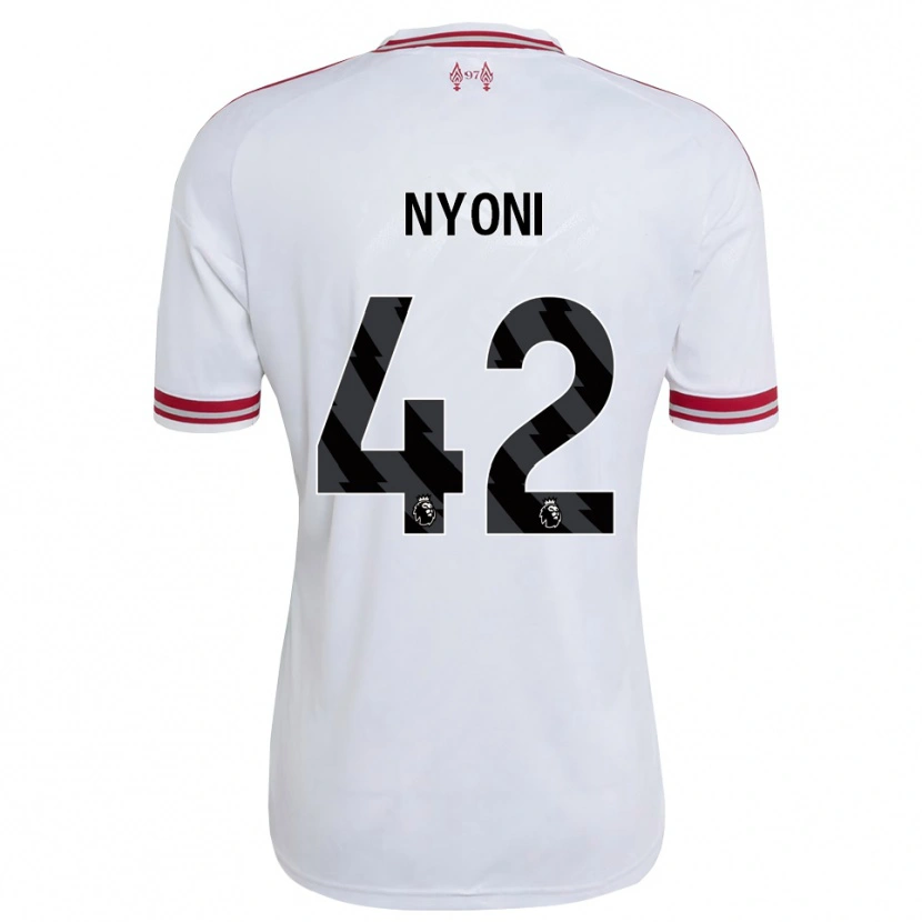 Danxen Hombre Camiseta Trey Nyoni #42 Rojo Blanco 2ª Equipación 2026/27 La Camisa