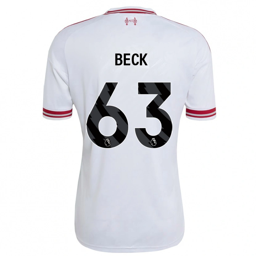 Danxen Hombre Camiseta Owen Beck #63 Rojo Blanco 2ª Equipación 2026/27 La Camisa