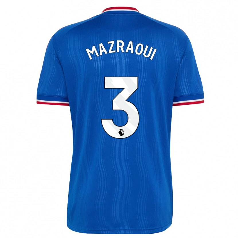 Danxen Hombre Camiseta Noussair Mazraoui #3 Azul Blanco Rojo 2ª Equipación 2026/27 La Camisa