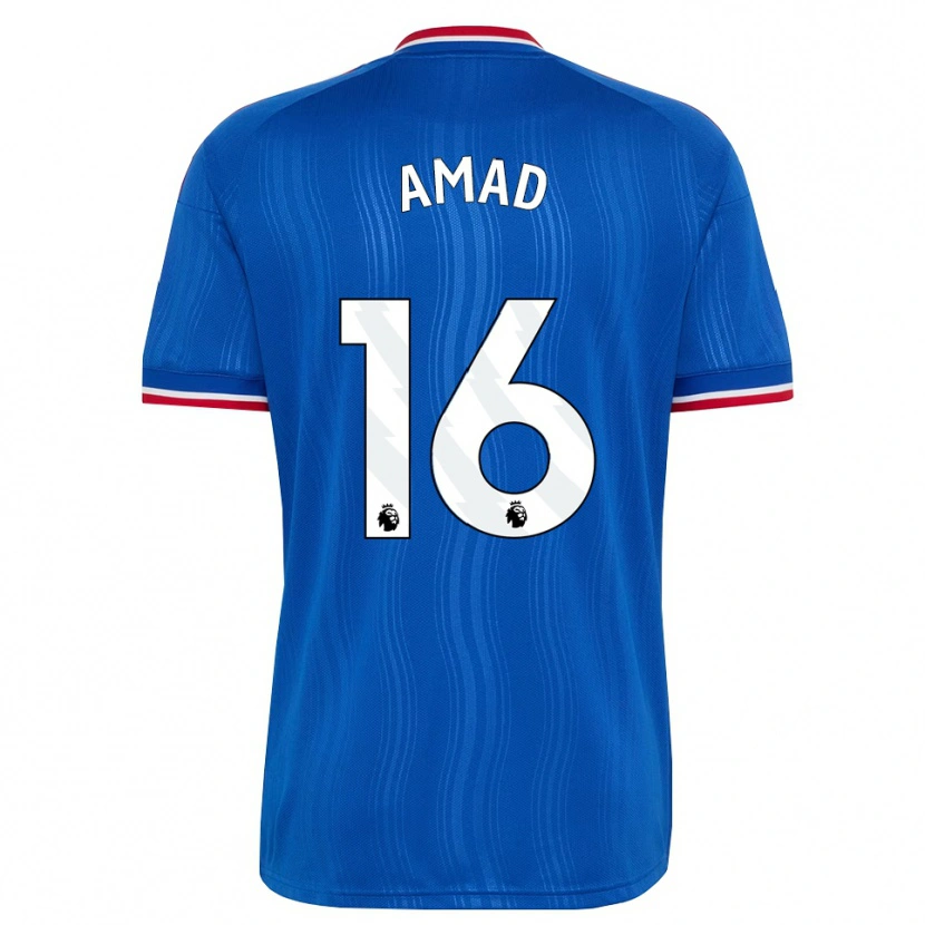 Danxen Hombre Camiseta Amad Diallo #16 Azul Blanco Rojo 2ª Equipación 2026/27 La Camisa