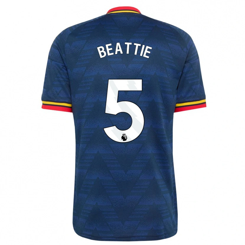 Danxen Hombre Camiseta Jen Beattie #5 Azulmedianoche Amarillo Rojo 2ª Equipación 2026/27 La Camisa