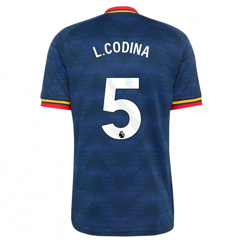 Danxen Hombre Camiseta Laia Codina #5 Azulmedianoche Amarillo Rojo 2ª Equipación 2026/27 La Camisa