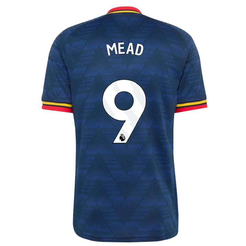 Danxen Hombre Camiseta Beth Mead #9 Azulmedianoche Amarillo Rojo 2ª Equipación 2026/27 La Camisa