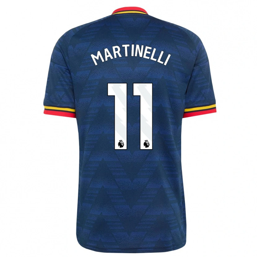 Danxen Hombre Camiseta Gabriel Martinelli #11 Azulmedianoche Amarillo Rojo 2ª Equipación 2026/27 La Camisa