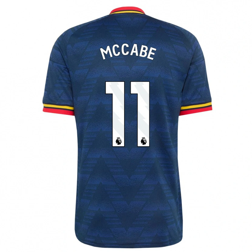 Danxen Hombre Camiseta Katie Mccabe #11 Azulmedianoche Amarillo Rojo 2ª Equipación 2026/27 La Camisa