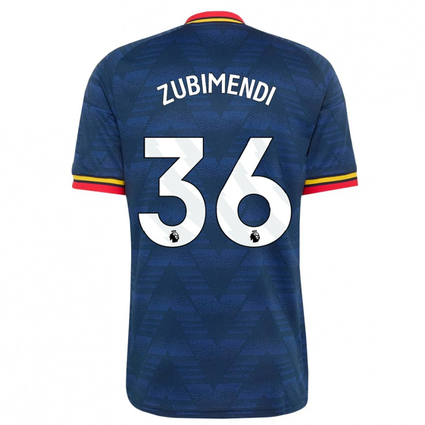 Danxen Hombre Camiseta Martín Zubimendi #36 Azulmedianoche Amarillo Rojo 2ª Equipación 2026/27 La Camisa