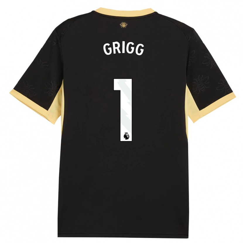 Danxen Hombre Camiseta Finley Grigg #1 Negro Amarillo 2ª Equipación 2026/27 La Camisa