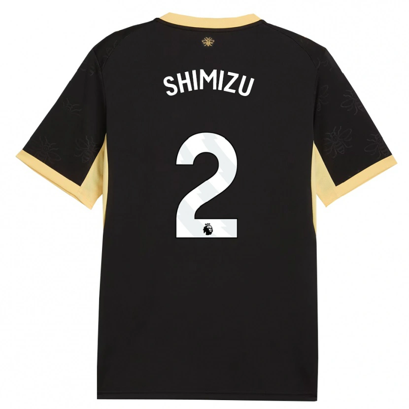 Danxen Hombre Camiseta Risa Shimizu #2 Negro Amarillo 2ª Equipación 2026/27 La Camisa