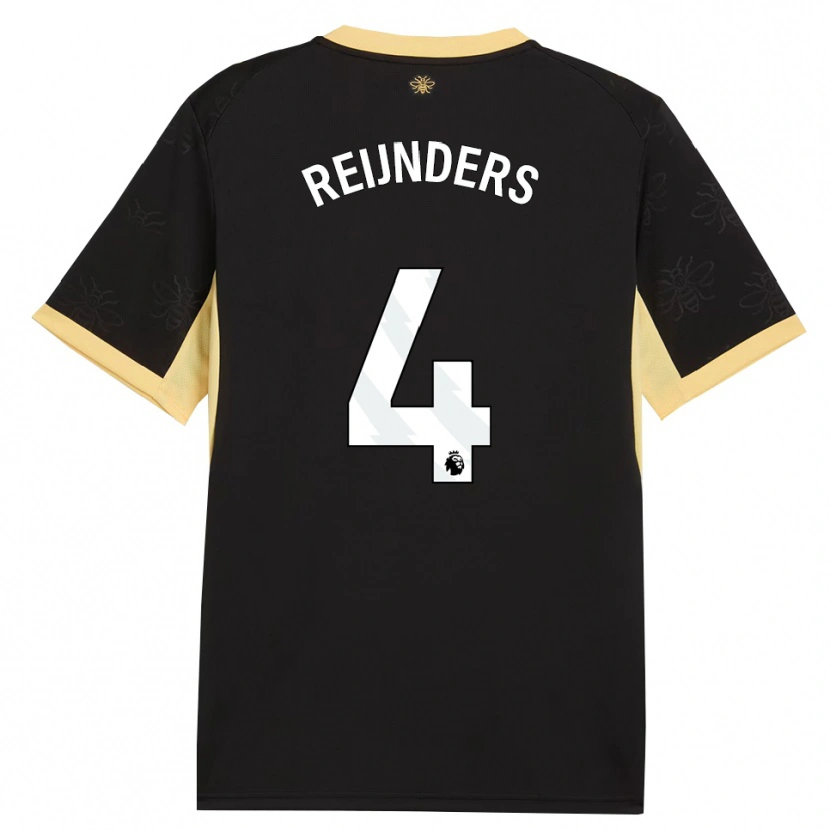 Danxen Hombre Camiseta Tijjani Reijnders #4 Negro Amarillo 2ª Equipación 2026/27 La Camisa