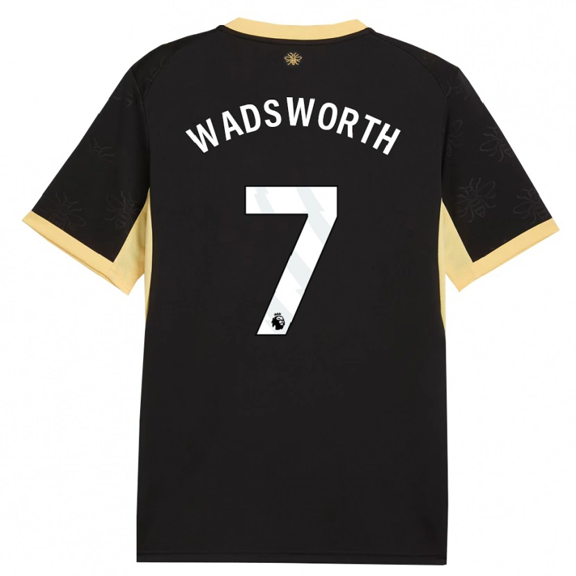Danxen Hombre Camiseta Sam Wadsworth #7 Negro Amarillo 2ª Equipación 2026/27 La Camisa