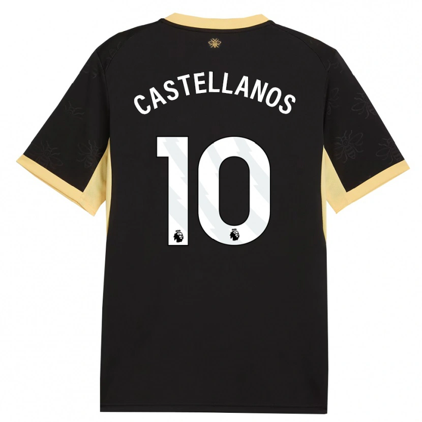 Danxen Hombre Camiseta Deyna Castellanos #10 Negro Amarillo 2ª Equipación 2026/27 La Camisa