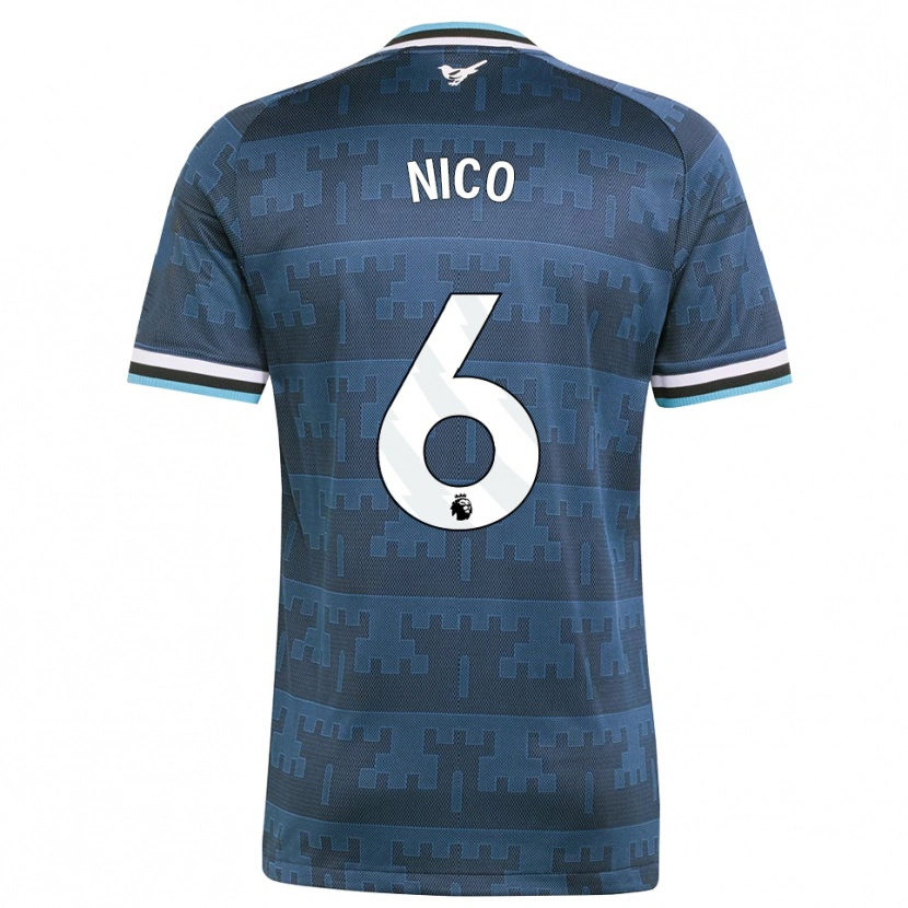 Danxen Hombre Camiseta Nico González #6 Amarillo Negro Azul 2ª Equipación 2026/27 La Camisa