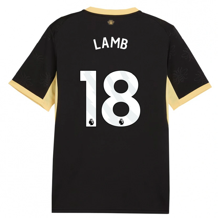 Danxen Hombre Camiseta Teddie Lamb #18 Negro Amarillo 2ª Equipación 2026/27 La Camisa