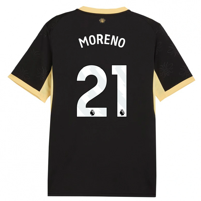 Danxen Hombre Camiseta Marlos Moreno #21 Negro Amarillo 2ª Equipación 2026/27 La Camisa