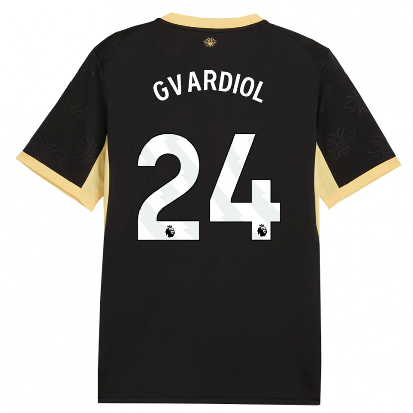 Danxen Hombre Camiseta Josko Gvardiol #24 Negro Amarillo 2ª Equipación 2026/27 La Camisa