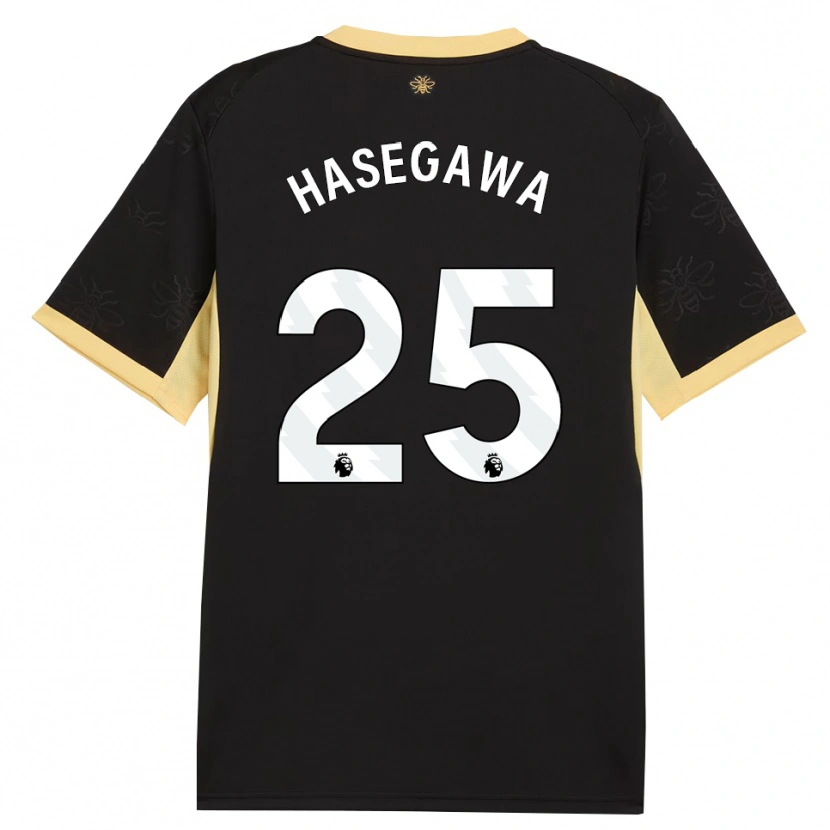 Danxen Hombre Camiseta Yui Hasegawa #25 Negro Amarillo 2ª Equipación 2026/27 La Camisa
