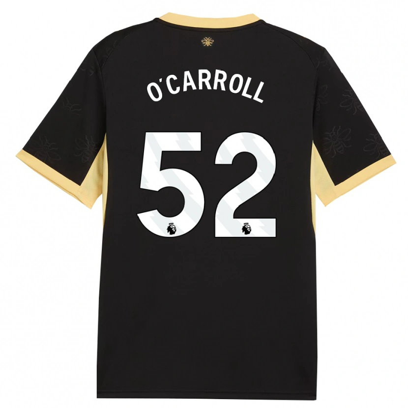 Danxen Hombre Camiseta Eve O'carroll #52 Negro Amarillo 2ª Equipación 2026/27 La Camisa