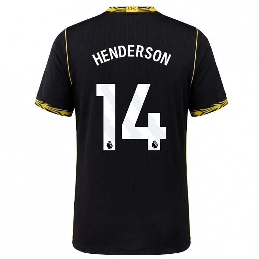 Danxen Hombre Camiseta Jordan Henderson #14 Negro Amarillo 2ª Equipación 2026/27 La Camisa
