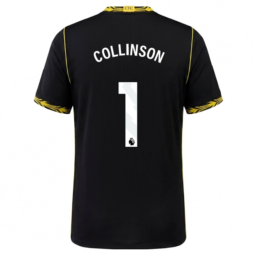 Danxen Hombre Camiseta Isaac Collinson #1 Negro Amarillo 2ª Equipación 2026/27 La Camisa