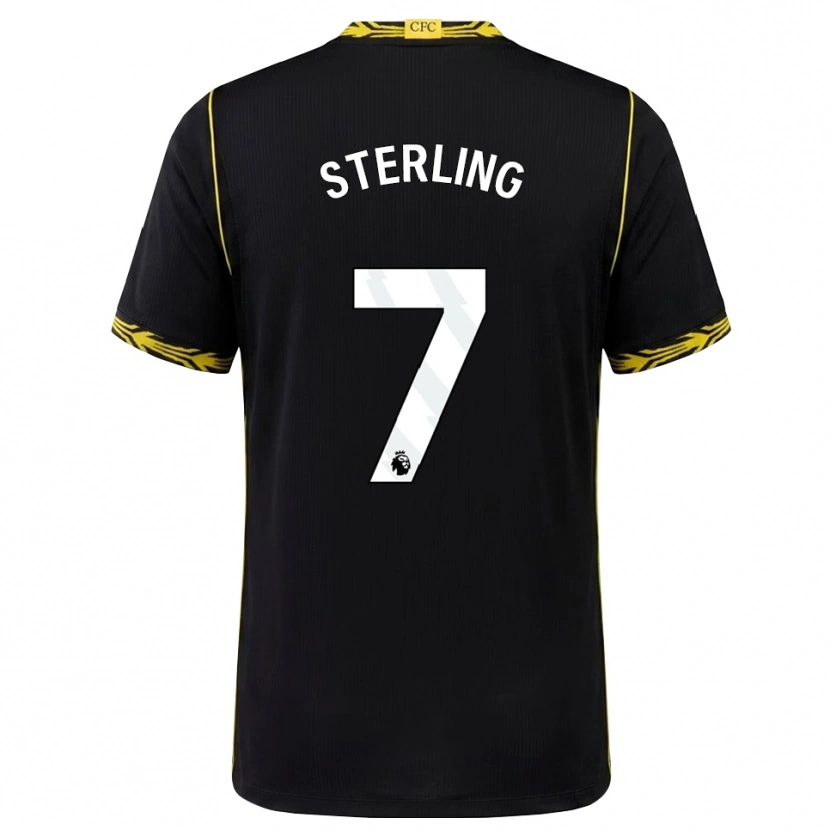 Danxen Hombre Camiseta Raheem Sterling #7 Negro Amarillo 2ª Equipación 2026/27 La Camisa