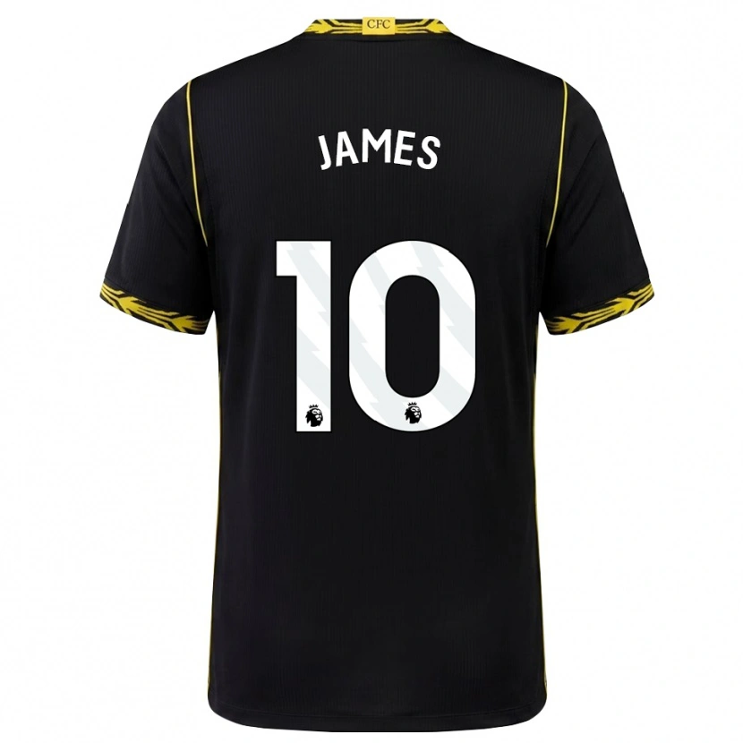 Danxen Hombre Camiseta Lauren James #10 Negro Amarillo 2ª Equipación 2026/27 La Camisa