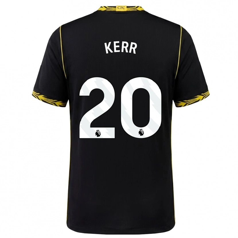Danxen Hombre Camiseta Sam Kerr #20 Negro Amarillo 2ª Equipación 2026/27 La Camisa
