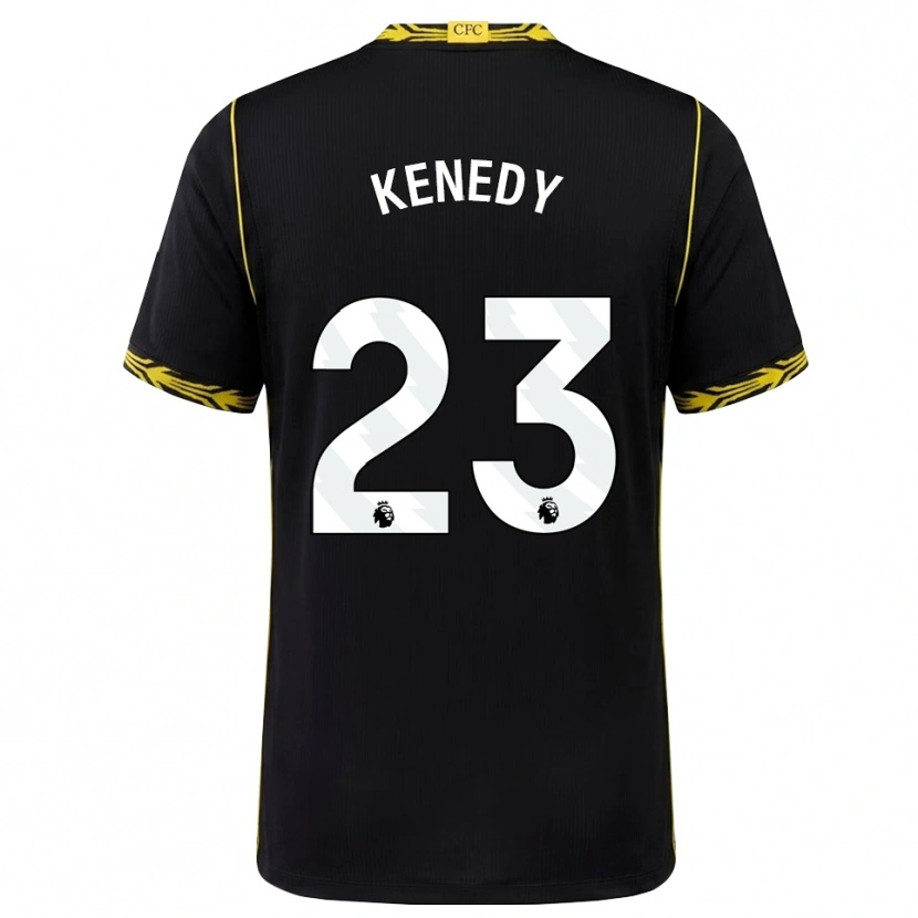 Danxen Hombre Camiseta Robert Kenedy #23 Negro Amarillo 2ª Equipación 2026/27 La Camisa
