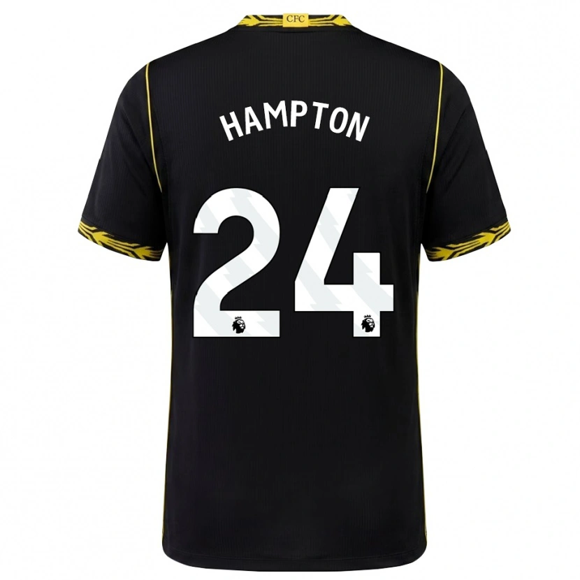 Danxen Hombre Camiseta Hannah Hampton #24 Negro Amarillo 2ª Equipación 2026/27 La Camisa