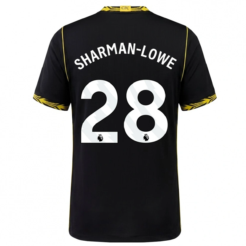 Danxen Hombre Camiseta Teddy Sharman-Lowe #28 Negro Amarillo 2ª Equipación 2026/27 La Camisa