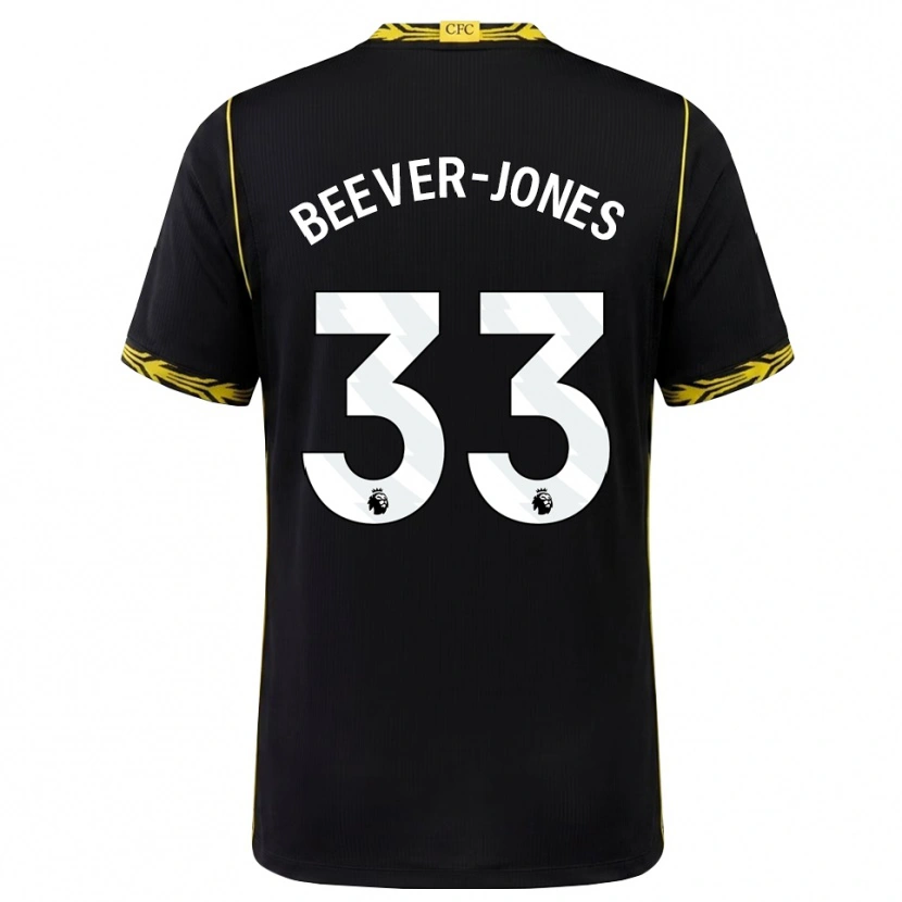 Danxen Hombre Camiseta Aggie Beever-Jones #33 Negro Amarillo 2ª Equipación 2026/27 La Camisa