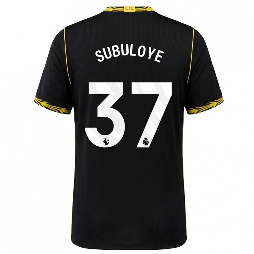 Danxen Hombre Camiseta Olutayo Subuloye #37 Negro Amarillo 2ª Equipación 2026/27 La Camisa