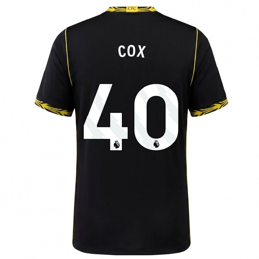 Danxen Hombre Camiseta Katie Cox #40 Negro Amarillo 2ª Equipación 2026/27 La Camisa