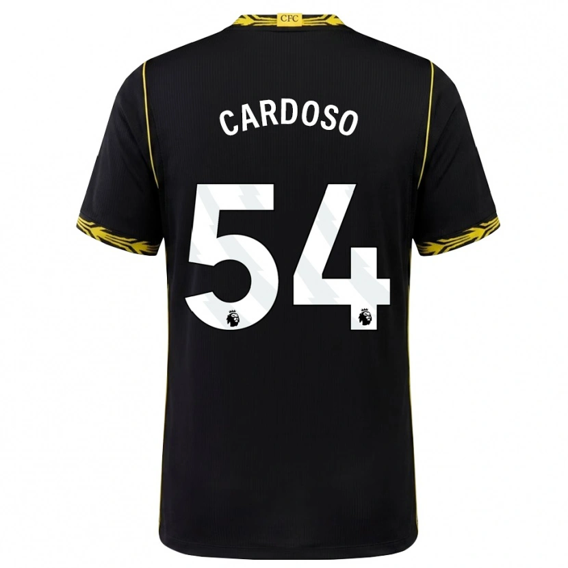 Danxen Hombre Camiseta Leo Cardoso #54 Negro Amarillo 2ª Equipación 2026/27 La Camisa