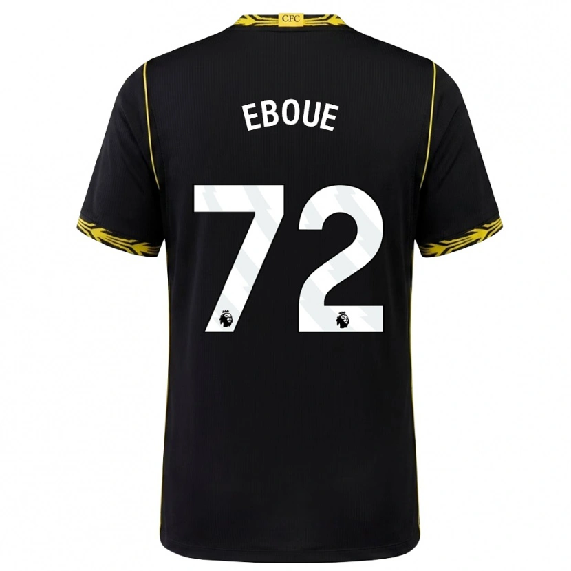 Danxen Hombre Camiseta Mathis Eboué #72 Negro Amarillo 2ª Equipación 2026/27 La Camisa