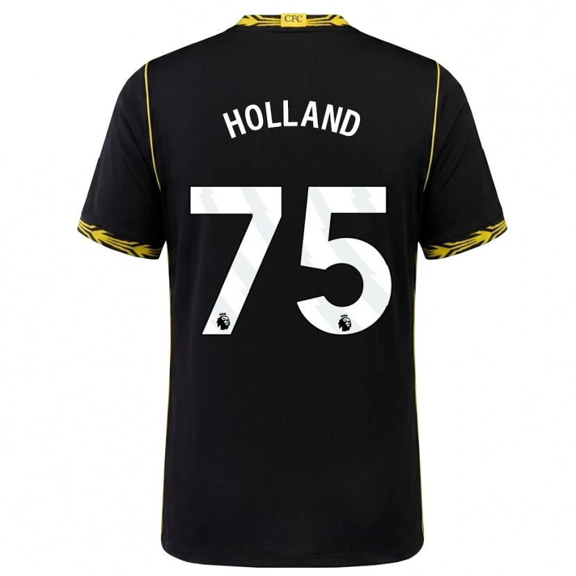 Danxen Hombre Camiseta Charlie Holland #75 Negro Amarillo 2ª Equipación 2026/27 La Camisa