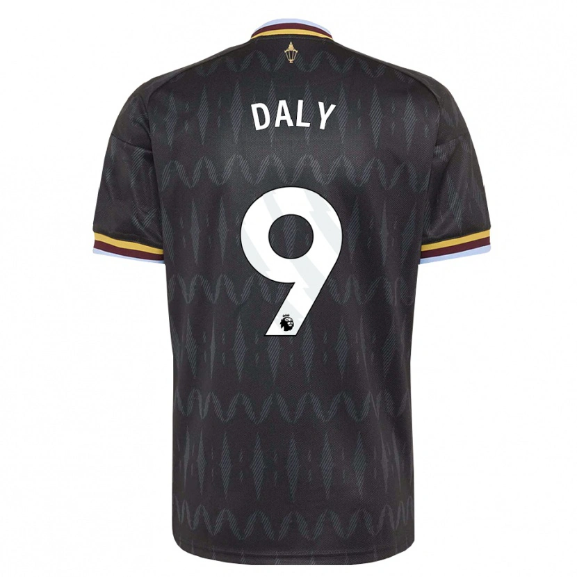 Danxen Hombre Camiseta Rachel Daly #9 Azulaciano Negro Amarillo 2ª Equipación 2026/27 La Camisa