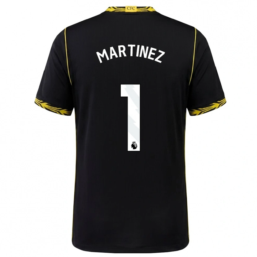 Danxen Hombre Camiseta Emiliano Martínez #1 Negro Amarillo 2ª Equipación 2026/27 La Camisa