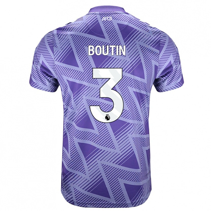 Danxen Hombre Camiseta Noa Boutin #3 Rojovioletapálido Blanco 2ª Equipación 2026/27 La Camisa