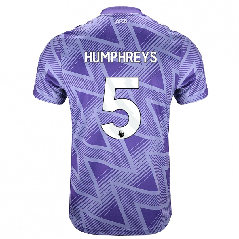 Danxen Hombre Camiseta Holly Humphreys #5 Rojovioletapálido Blanco 2ª Equipación 2026/27 La Camisa