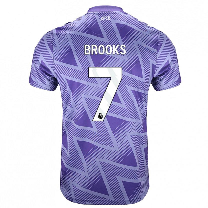 Danxen Hombre Camiseta David Brooks #7 Rojovioletapálido Blanco 2ª Equipación 2026/27 La Camisa