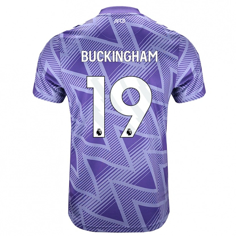 Danxen Hombre Camiseta Alisha Buckingham #19 Rojovioletapálido Blanco 2ª Equipación 2026/27 La Camisa