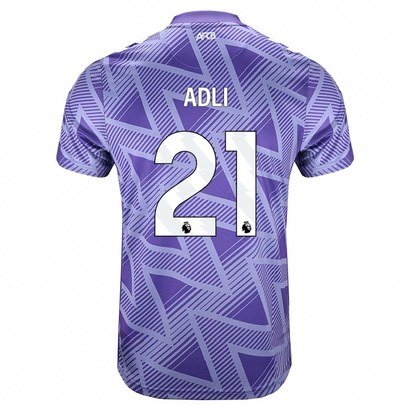Danxen Hombre Camiseta Amine Adli #21 Rojovioletapálido Blanco 2ª Equipación 2026/27 La Camisa