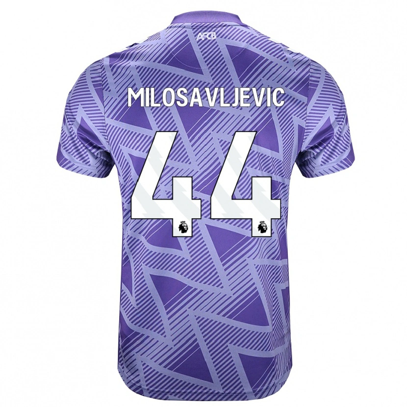 Danxen Hombre Camiseta Veljko Milosavljevic #44 Rojovioletapálido Blanco 2ª Equipación 2026/27 La Camisa