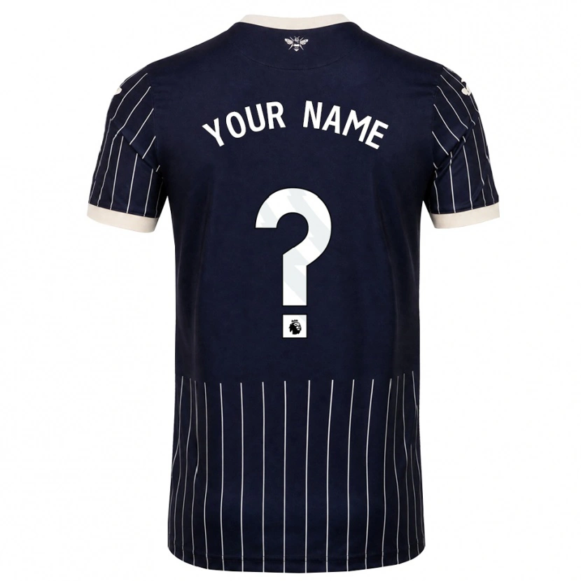 Danxen Hombre Camiseta Su Nombre #0 Negro Blanco 2ª Equipación 2026/27 La Camisa