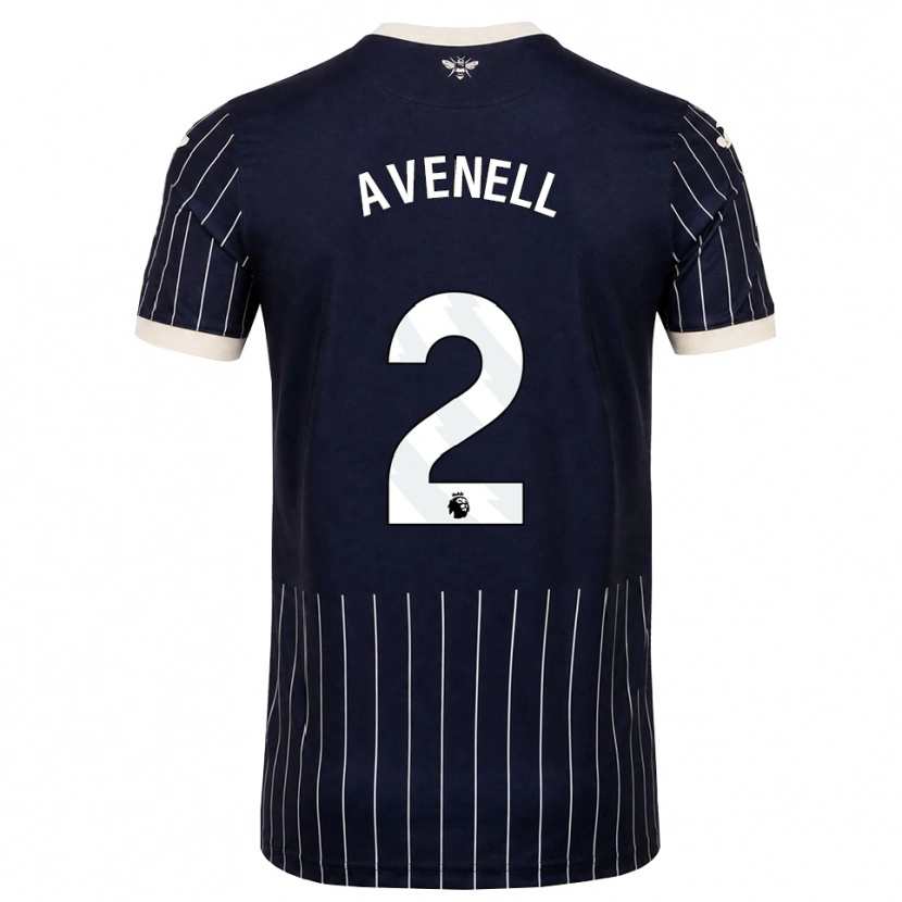 Danxen Hombre Camiseta Caelan Avenell #2 Negro Blanco 2ª Equipación 2026/27 La Camisa