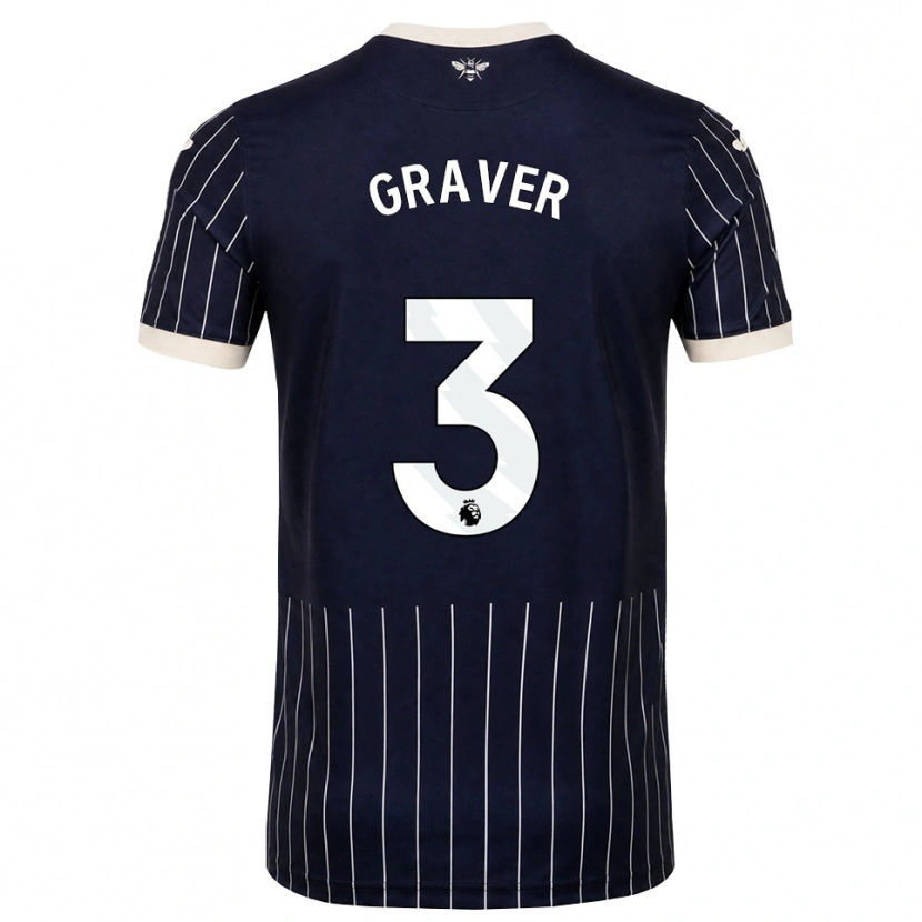 Danxen Hombre Camiseta Regan Graver #3 Negro Blanco 2ª Equipación 2026/27 La Camisa