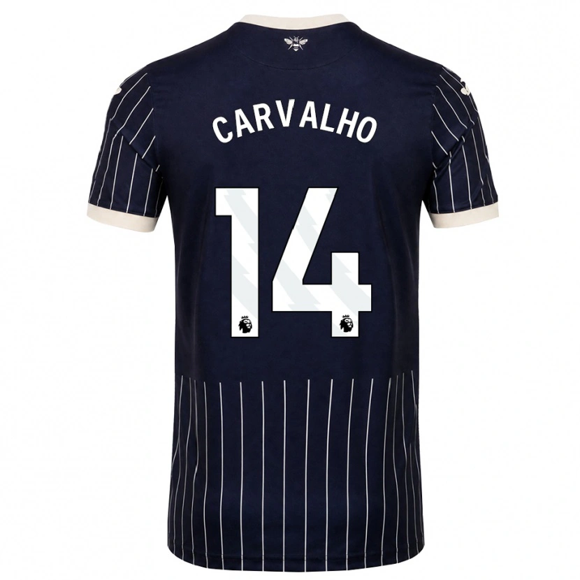 Danxen Hombre Camiseta Fábio Carvalho #14 Negro Blanco 2ª Equipación 2026/27 La Camisa