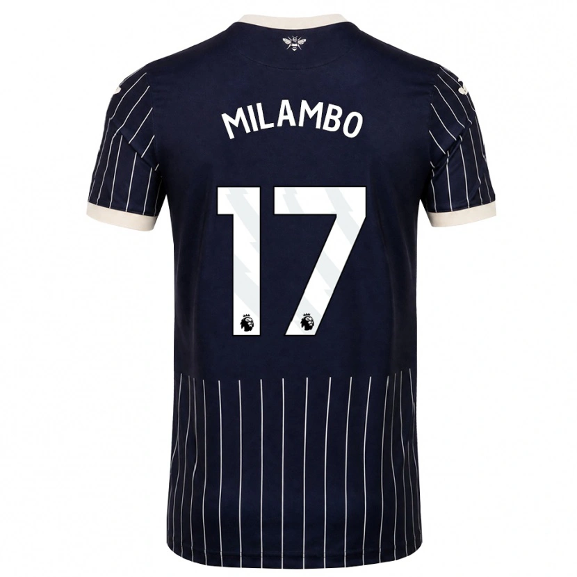 Danxen Hombre Camiseta Antoni Milambo #17 Negro Blanco 2ª Equipación 2026/27 La Camisa