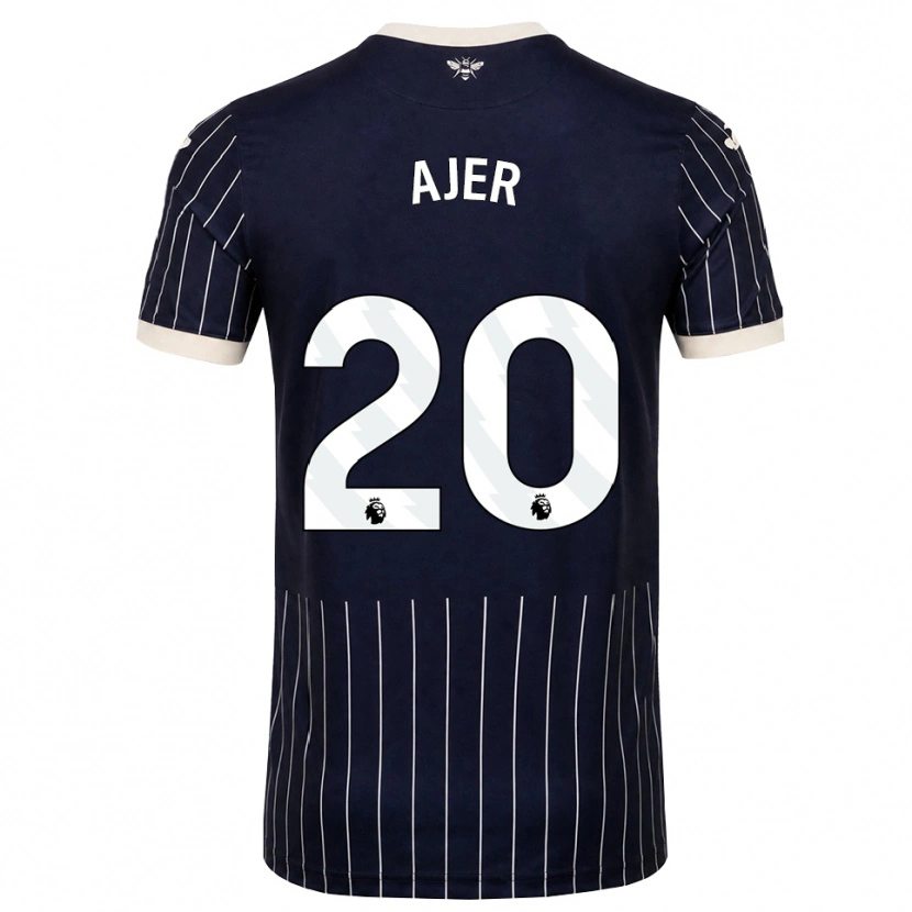 Danxen Hombre Camiseta Kristoffer Ajer #20 Negro Blanco 2ª Equipación 2026/27 La Camisa