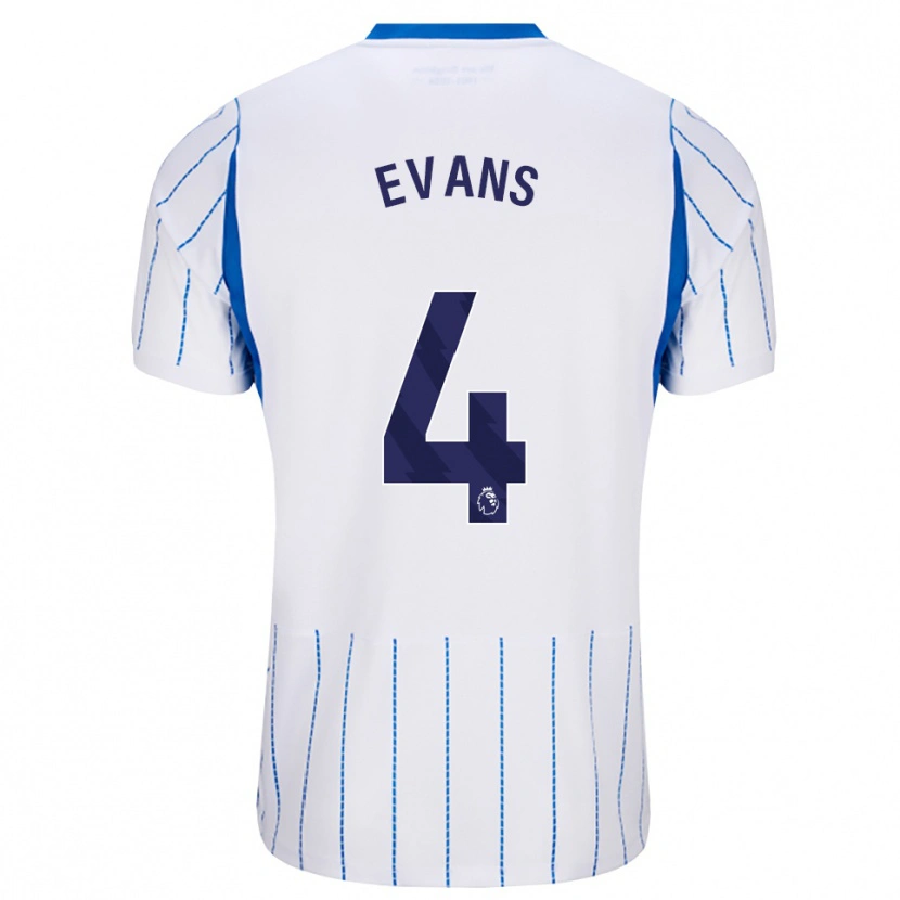 Danxen Hombre Camiseta Jake Evans #4 Azuldodger Blanco 2ª Equipación 2026/27 La Camisa